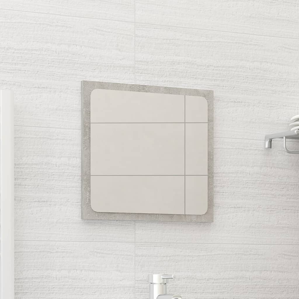 Vidaxl Bathroom Wall Mirror With Modern Style, 15.7&quot;X0.6&quot;X14.6&quot; Size, Engineered Wood Material, Concrete Gray Color, Easy To Clean And Install