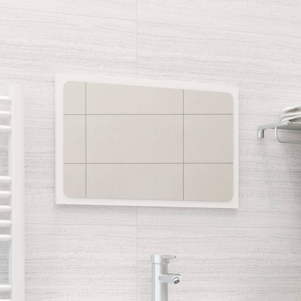 Bathroom Mirror White 23.6&quot;X0.6&quot;X14.6&quot; Chipboard