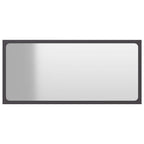 Vidaxl Engineered Wood Bathroom Mirror - Gray, Acrylic - Modern Aesthetic, Durable, Easy To Clean, Wall Mounted, Assembly Required