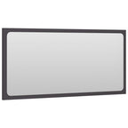 Vidaxl Engineered Wood Bathroom Mirror - Gray, Acrylic - Modern Aesthetic, Durable, Easy To Clean, Wall Mounted, Assembly Required