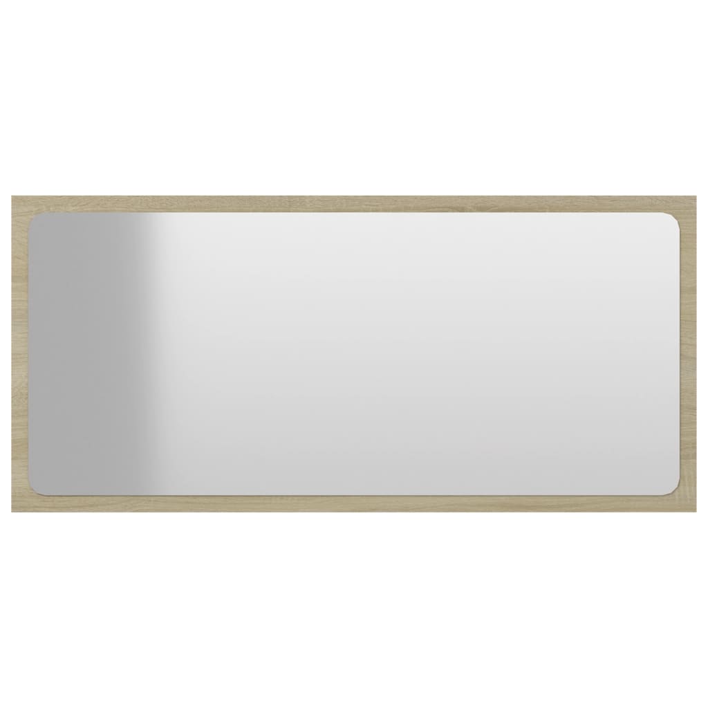Vidaxl Wall Mounted Bathroom Mirror, Modern Sonoma Oak Design, Made Of Durable Engineered Wood And Acrylic, Easy Assembly, 31.5&quot;X0.6&quot;X14.6&quot;