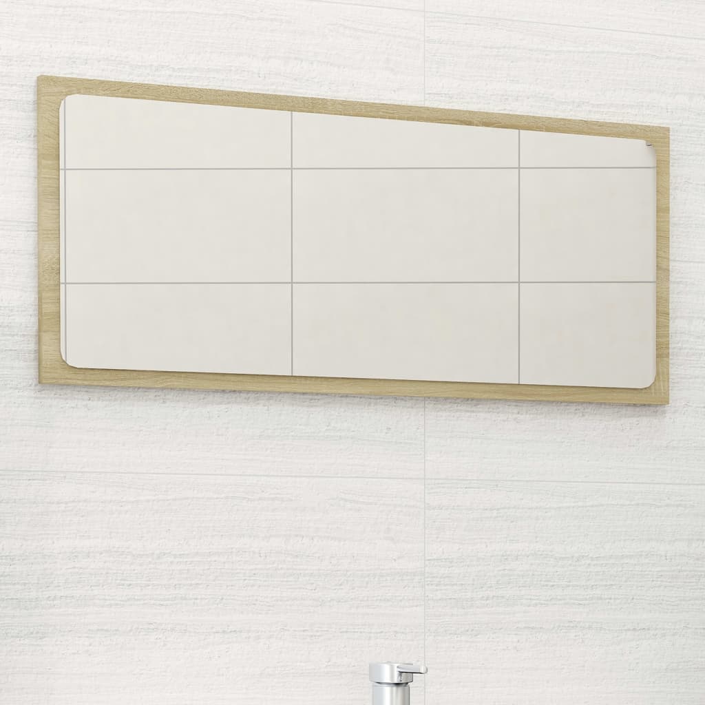 vidaXL Bathroom Mirror Sonoma Oak 31.5''x0.6''x14.6'' Engineered Wood