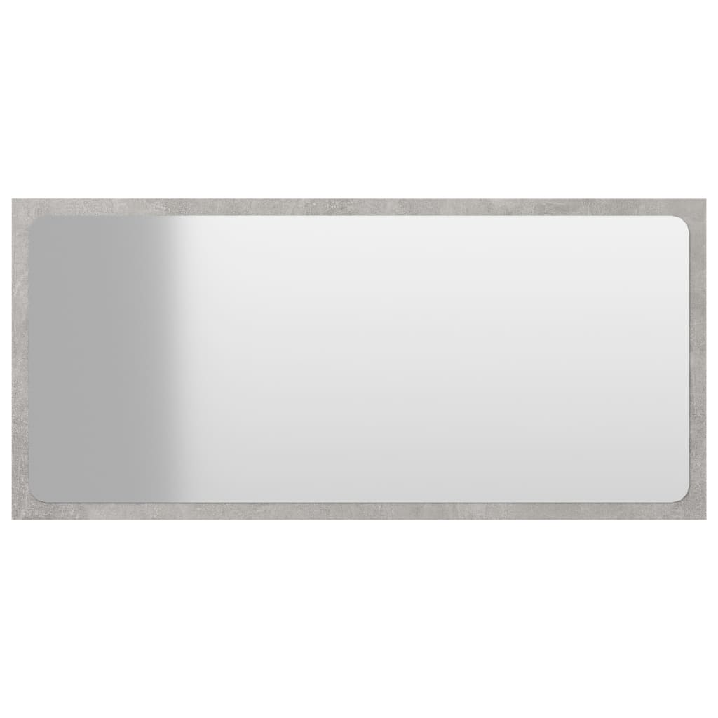 Vidaxl Modern Bathroom Mirror In Concrete Gray - 31.5&quot;X0.6&quot;X14.6&quot; - Made Of Durable Engineered Wood - Easy To Clean And Assemble