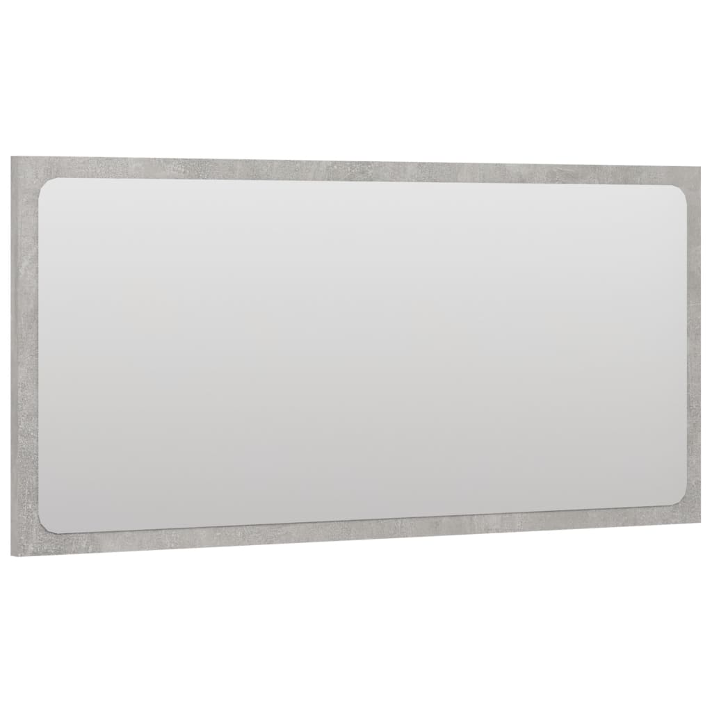 Vidaxl Modern Bathroom Mirror In Concrete Gray - 31.5&quot;X0.6&quot;X14.6&quot; - Made Of Durable Engineered Wood - Easy To Clean And Assemble