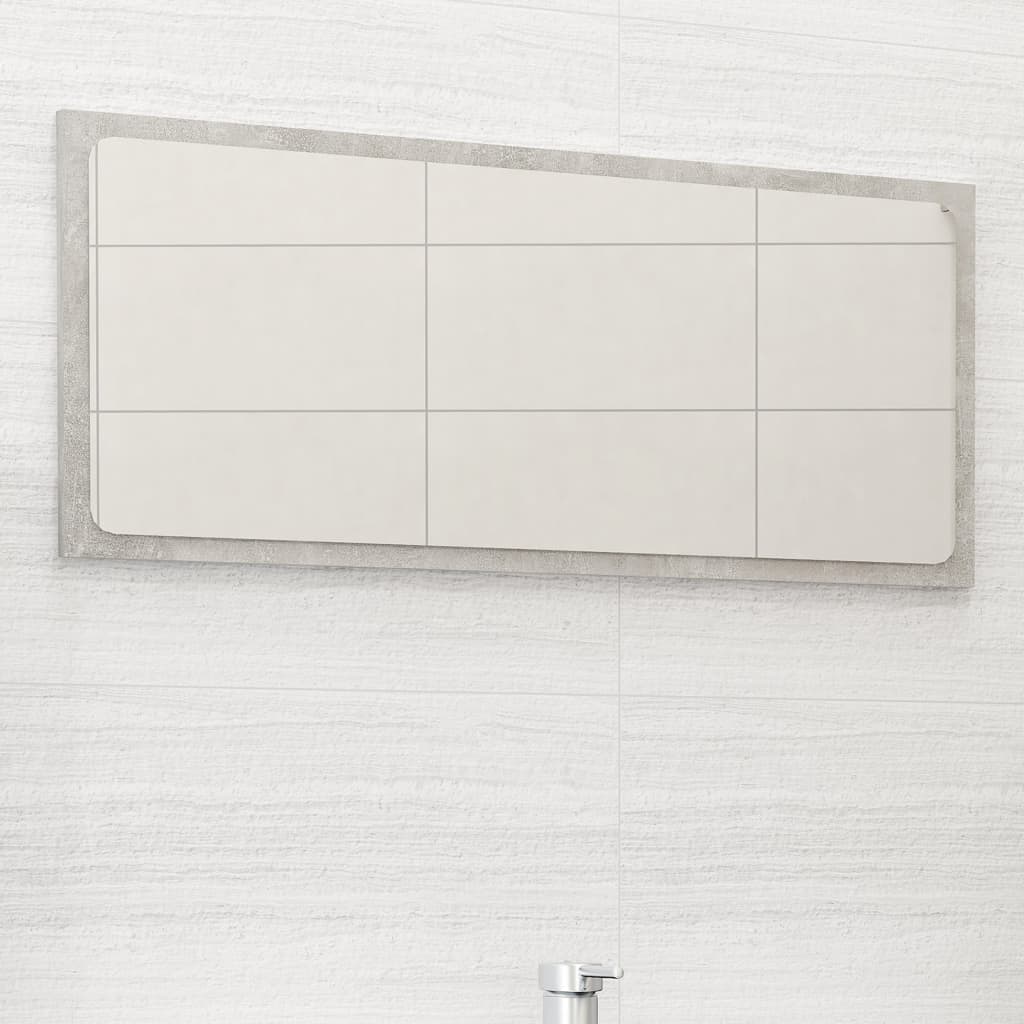 Vidaxl Modern Bathroom Mirror In Concrete Gray - 31.5&quot;X0.6&quot;X14.6&quot; - Made Of Durable Engineered Wood - Easy To Clean And Assemble