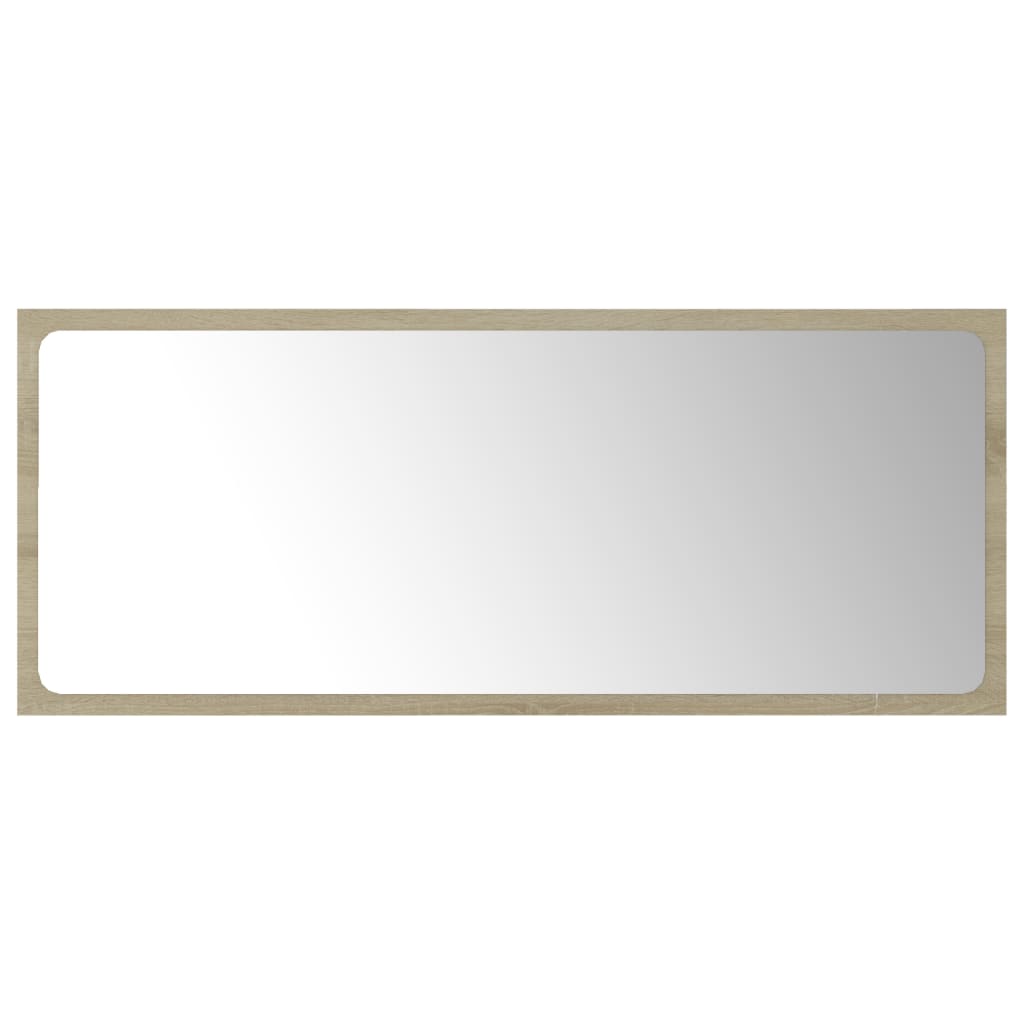 Vidaxl Bathroom Mirror With Contemporary Design, Sonoma Oak Finish, Made Of Engineally Provide A Unique Environment To Display Your Decor.