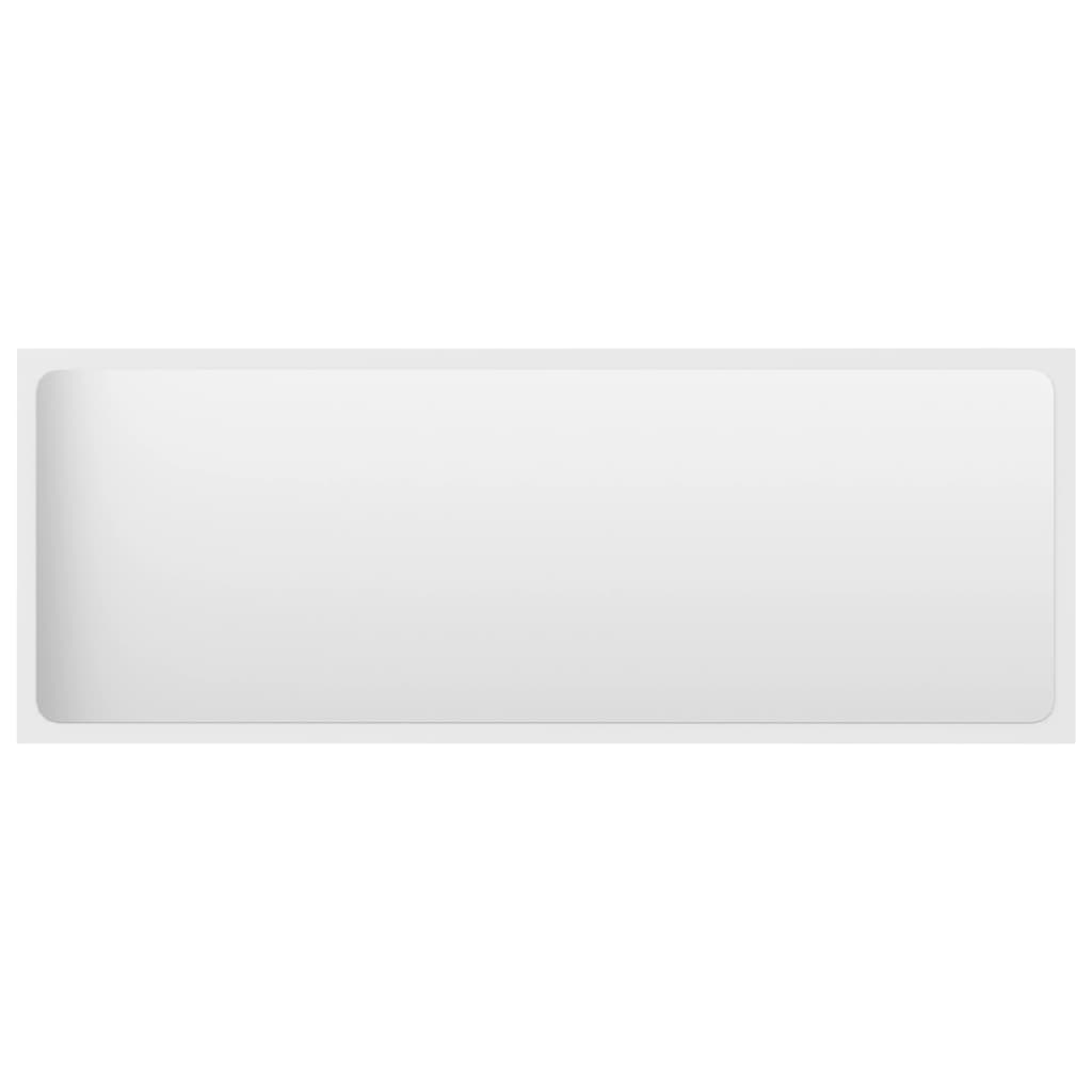 Vidaxl Modern Bathroom Mirror/Engineered Wood Acrylic/Wall-Mountable Contemporary Design/White 39.4&quot;X0.6&quot;X14.6&quot;