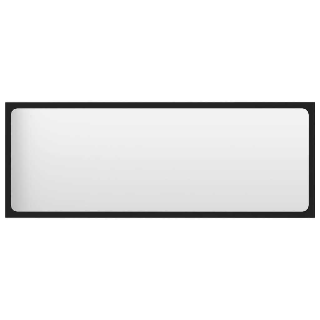 Vidaxl Bathroom Mirror 39.4&quot;X0.6&quot;X14.6&quot; In Black | Modern Style Wall Decorative Mirror | Sturdy Engineered Wood And Acrylic Material