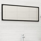 Vidaxl Bathroom Mirror 39.4"X0.6"X14.6" In Black | Modern Style Wall Decorative Mirror | Sturdy Engineered Wood And Acrylic Material