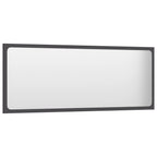 Vidaxl Modern Bathroom Mirror, Wall Mounted, Gray, Engineered Wood, Acrylic, 39.4"X0.6"X14.6"