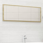 Vidaxl Bathroom Mirror In Modern Style, Sonoma Oak, Engineered Wood And Acrylic, Size 39.4"X0.6"X14.6", Sturdy And Easy-To-Clean With Assembly Required