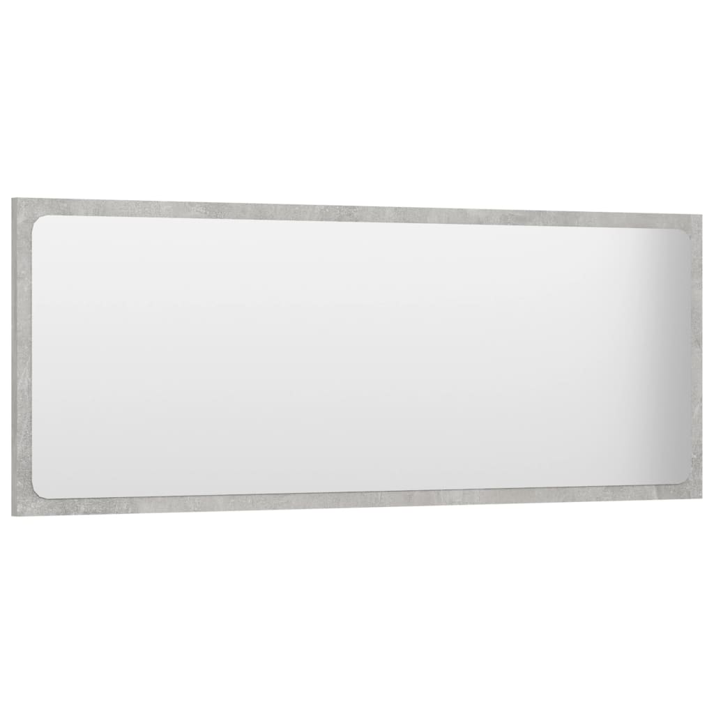Vidaxl Modern Engineered Wood Bathroom Mirror, Durable And Easy Clean, Perfect Accent Piece – Concrete Gray, 39.4"X0.6"X14.6"
