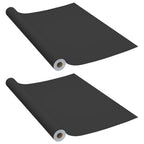 Vidaxl 2X Self-Adhesive Furniture Films Home Garden Indoor Outdoor Terrace Balcony Backyard Window Treatment Adhesive Film Decor Black Pvc