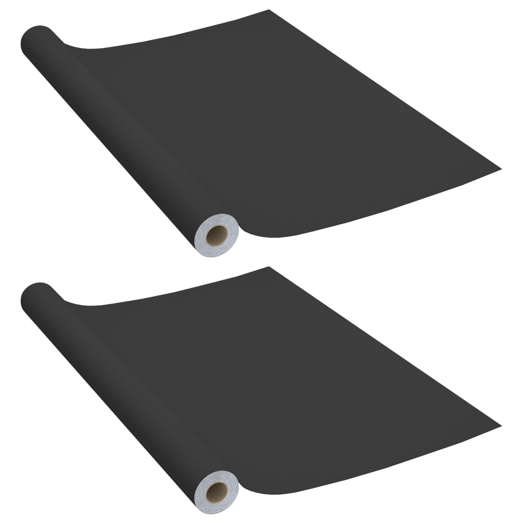 Vidaxl 2X Self-Adhesive Furniture Films Home Garden Indoor Outdoor Terrace Balcony Backyard Window Treatment Adhesive Film Decor Black Pvc