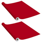 Vidaxl 2X Self-Adhesive Furniture Films Home Garden Indoor Outdoor Terrace Balcony Backyard Window Treatment Adhesive Film Decor Red Pvc