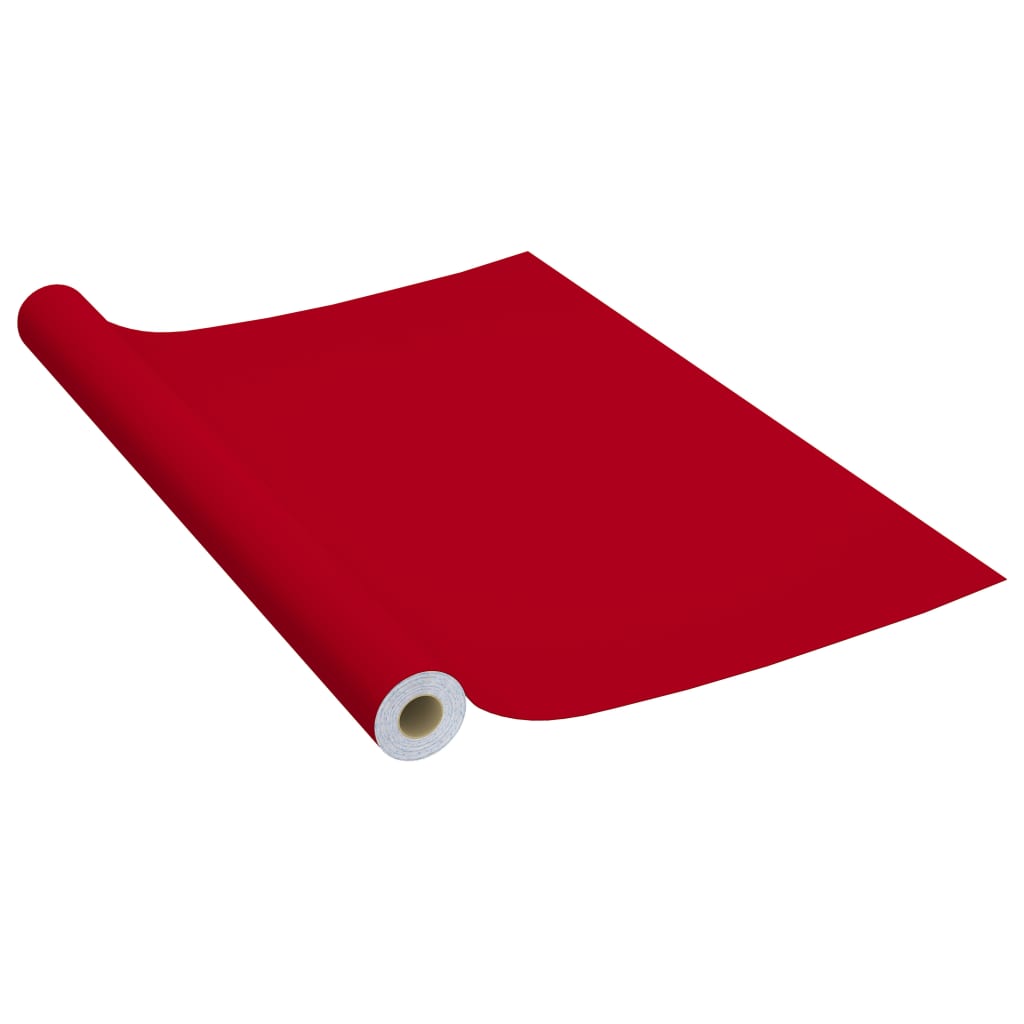Vidaxl 2X Self-Adhesive Furniture Films Home Garden Indoor Outdoor Terrace Balcony Backyard Window Treatment Adhesive Film Decor Red Pvc