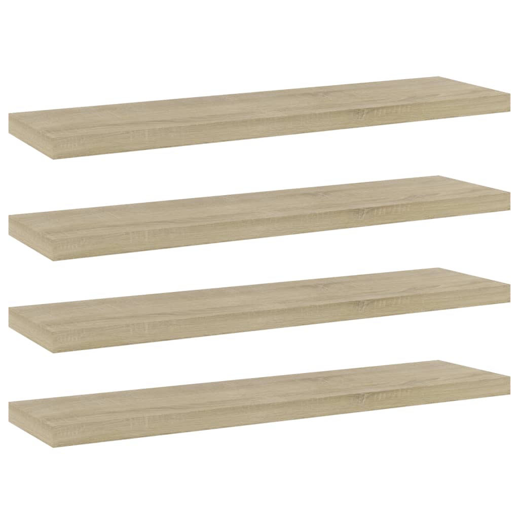 vidaXL Bookshelf Boards 4 pcs Sonoma Oak 15.7''x3.9''x0.6'' Engineered Wood