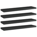 vidaXL Bookshelf Boards 4 pcs High Gloss Black 15.7x3.9x0.6 Engineered Wood-Used