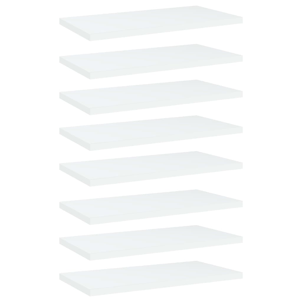 vidaXL Bookshelf Boards 8 pcs White 15.7''x7.9''x0.6'' Engineered Wood