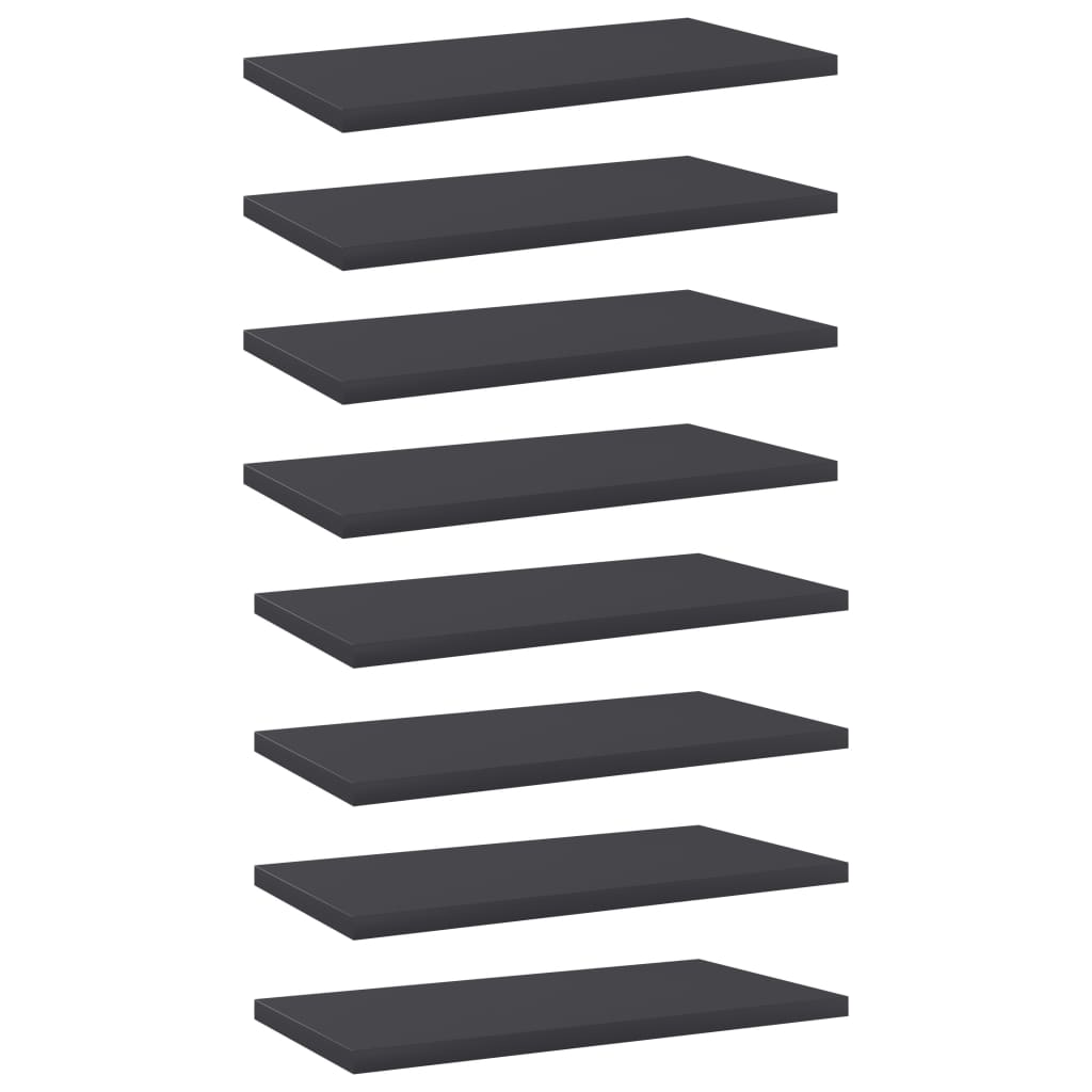 vidaXL Bookshelf Boards 8 pcs Gray 15.7''x7.9''x0.6'' Engineered Wood