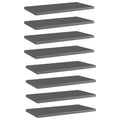 vidaXL Bookshelf Boards 8 pcs High Gloss Gray 15.7x7.9x0.6 Engineered Wood