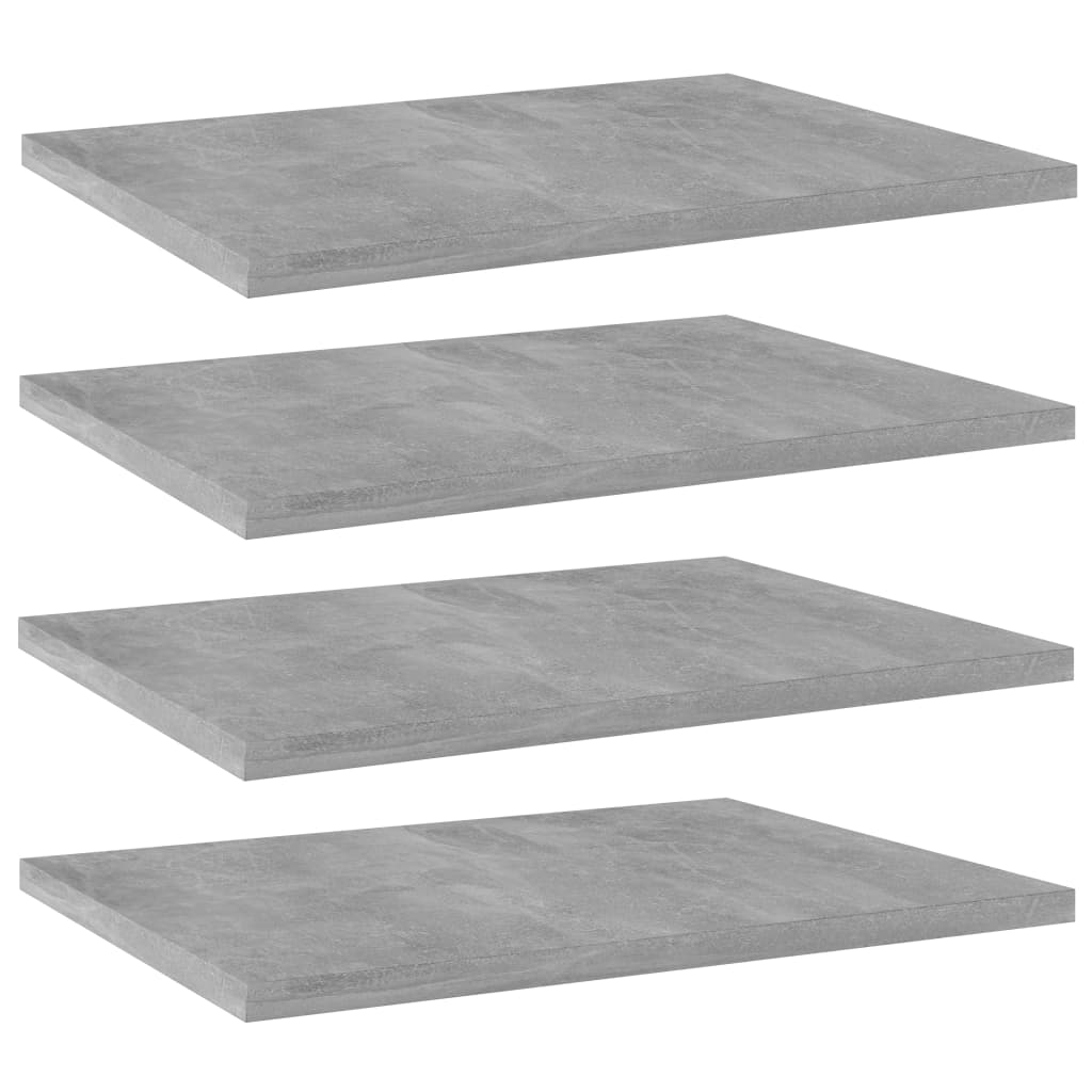 vidaXL Bookshelf Boards 4 pcs Concrete Gray 15.7''x11.8''x0.6'' Engineered Wood