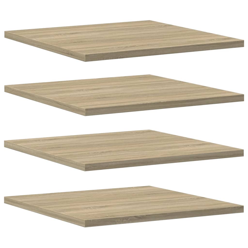 vidaXL Bookshelf Boards 4 pcs Sonoma Oak 15.7''x15.7''x0.6'' Engineered Wood