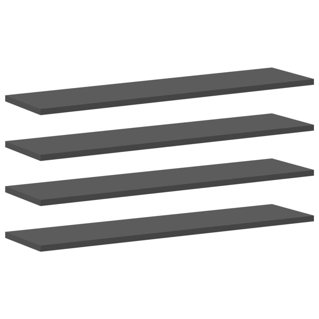 vidaXL Bookshelf Boards 4 pcs Gray 31.5''x7.9''x0.6'' Engineered Wood