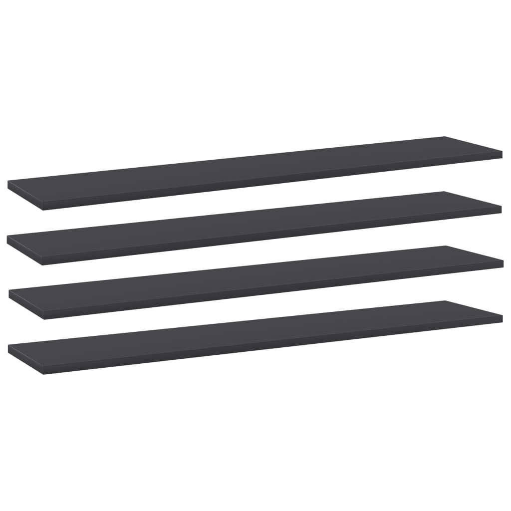 vidaXL Bookshelf Boards 4 pcs Gray 39.4x7.9x0.6 Engineered Wood