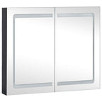 vidaXL LED Bathroom Mirror Cabinet in Anthracite Color – Modern Design - Quality MDF in Melamine Finish – Energy-Efficient LED Lighting – Spacious Storage with 3 Shelves