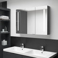 vidaXL LED Bathroom Mirror Cabinet 35x5.5x24.4 Shining Gray