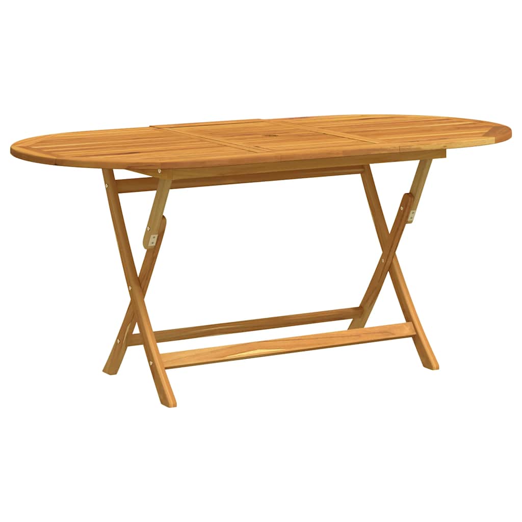 vidaXL Folding Patio Table 63x33.5x29.5 Solid Eucalyptus Wood