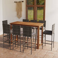 vidaXL 9 Piece Patio Bar Set with Cushions Gray