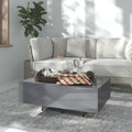 vidaXL Coffee Table High Gloss Gray 33.5x21.7x12.2 Engineered Wood