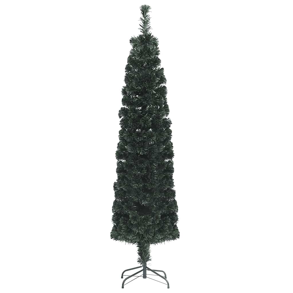 Artificial Slim Christmas Tree With Stand 5 Ft Fiber Optic Vidaxl Vidaxl