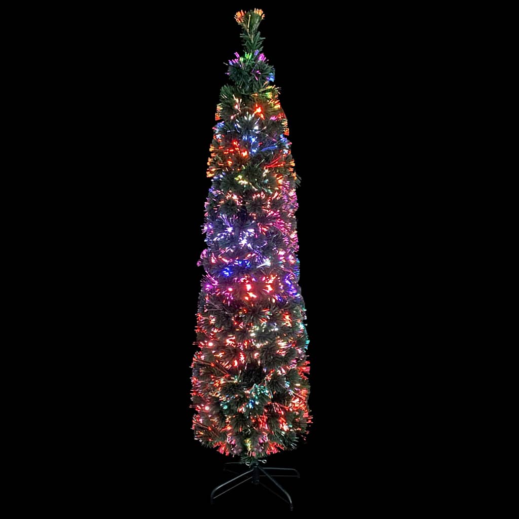 Artificial Slim Christmas Tree With Stand 5 Ft Fiber Optic Vidaxl Vidaxl