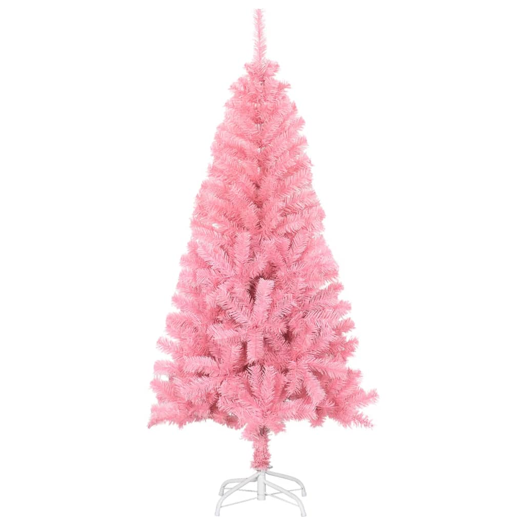 vidaXL 4ft Pink Artificial Christmas Tree - Durable PVC, Steel Stand, Easy Assembly for Indoor/Outdoor Use