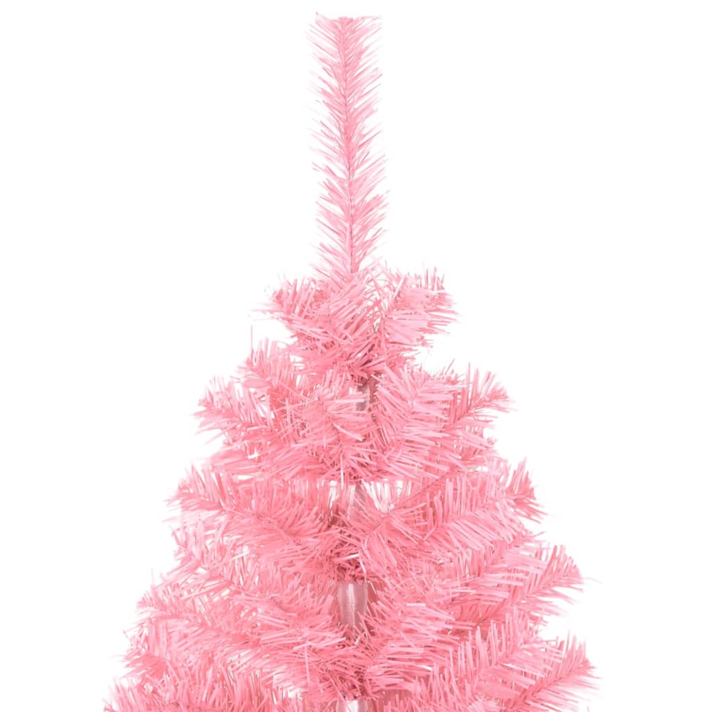 vidaXL 4ft Pink Artificial Christmas Tree - Durable PVC, Steel Stand, Easy Assembly for Indoor/Outdoor Use