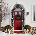 Vidaxl Christmas Garland With Led Lights, 32.8Ft Realistic Black Pvc, Christmas Decoration With Usb Connection, Versatile & Energy-Efficient Holiday Decor