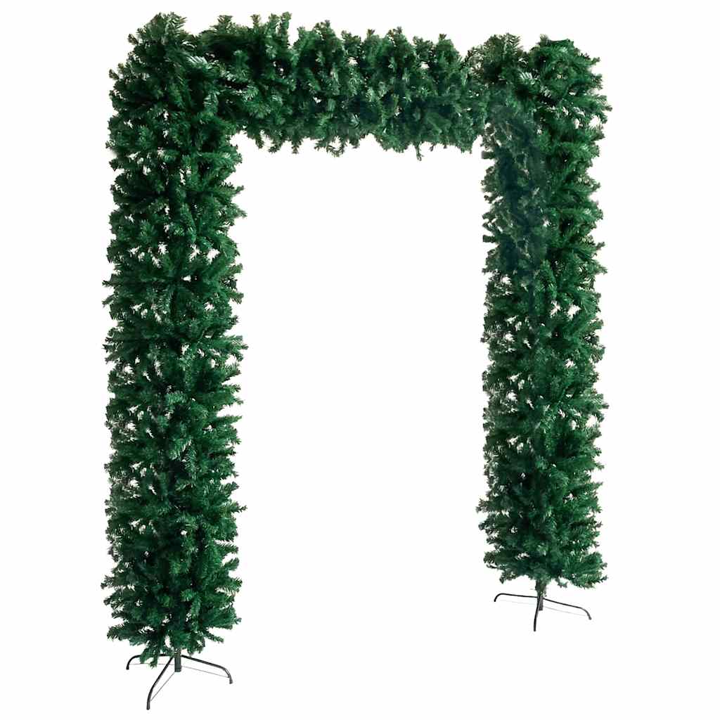 Vidaxl Artificial Christmas Tree Arch With Steel Stands, 8Ft Realistic Green Pvc, Enhanced Stability Ideal Versatile Decor For Weddings, Festivals, And Xmas Holiday, Without Ornaments