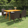 vidaXL 5 Piece Patio Dining Set Brown
