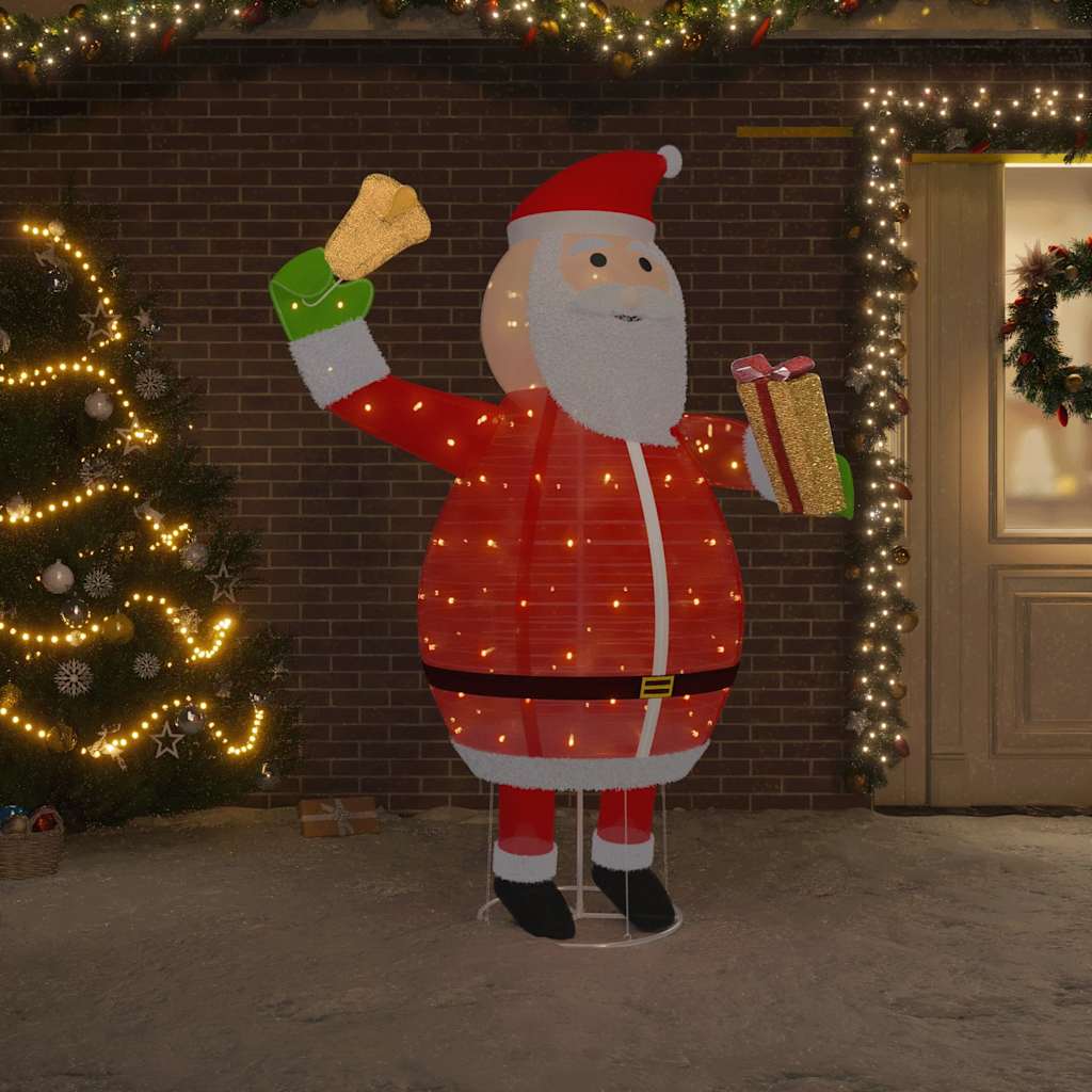 vidaXL Decorative Christmas Santa Claus Figure LED Luxury Fabric 6 ft
