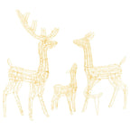 Vidaxl Warm White Led Acrylic Reindeer Family Christmas Decoration With 8 Lighting Effects, Indoor And Outdoor Use