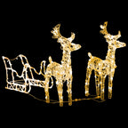 Vidaxl Reindeers & Sleigh Christmas Decoration 160 Leds 51.2" Acrylic
