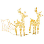Vidaxl Reindeers & Sleigh Christmas Decoration 160 Leds 51.2" Acrylic