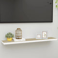 vidaXL Floating Wall Shelf Oak and White 47.2''x9.3''x1.5'' MDF