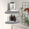 vidaXL Wall Corner Shelves 2 pcs Concrete Gray 9.8''x9.8''x1.4'' MDF