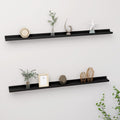vidaXL Wall Shelves 2 pcs Black 45.3''x3.5''x1.2''