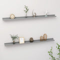 vidaXL Wall Shelves 2 pcs Gray 45.3''x3.5''x1.2''