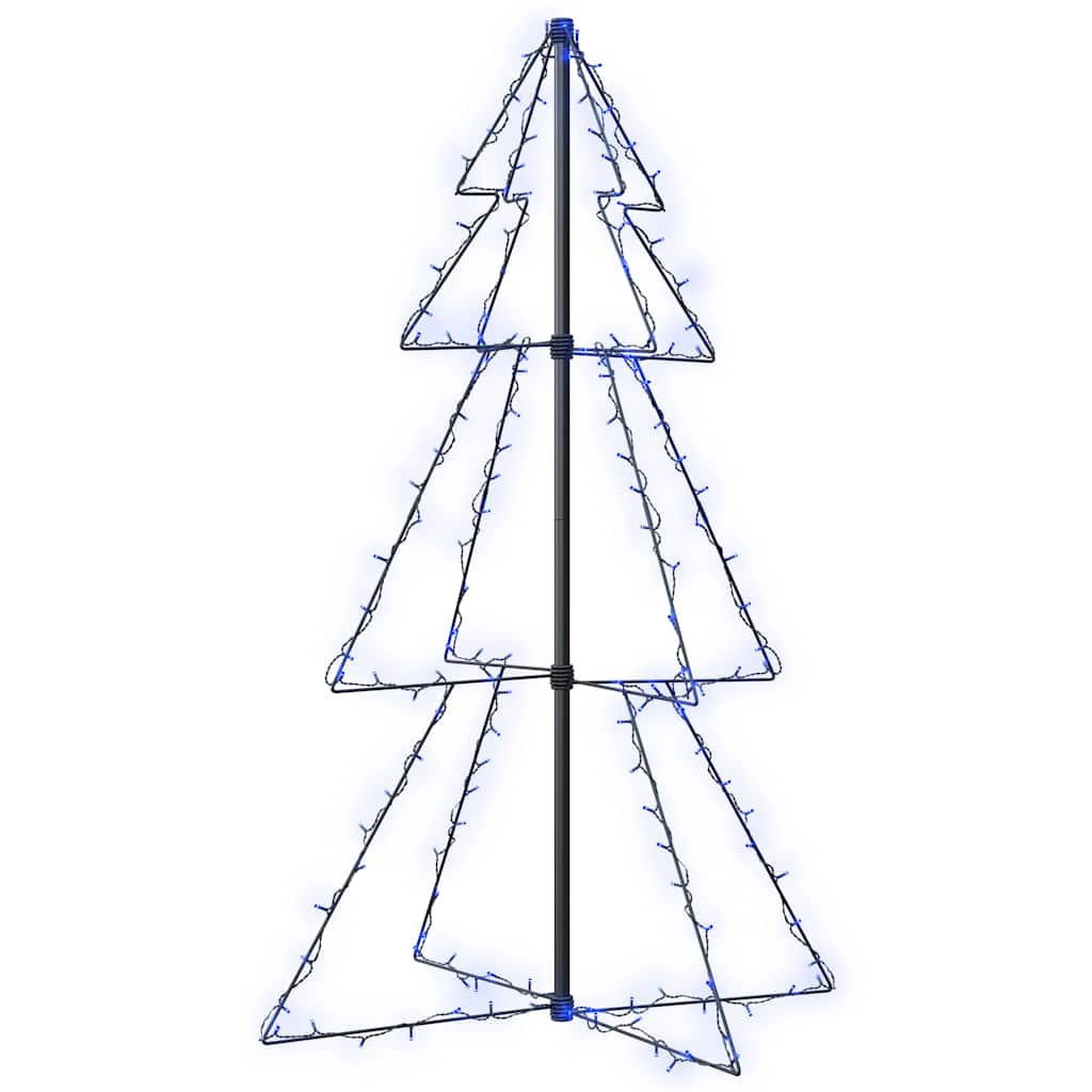 Vidaxl Indoor And Outdoor Blue Christmas Cone Tree With Water-Resistant 16.4' Extension Cable, 160 High-Powered Leds And 8 Unique Lighting Effects